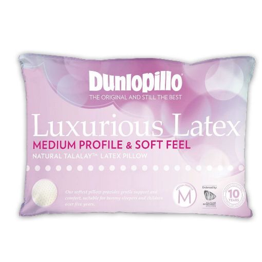 Picture of DUNLOPILLO MEDIUM PROFILE & SOFT FEEL NATURAL TALALAY LATEX PILLOW