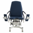 Picture of GYNAE CHAIR WITH GAS LIFT BACK - NAVY BLUE WITH BOTH FOOT STIRRUPS, FOOTPAD & PLUG